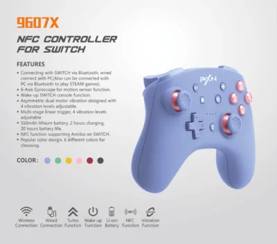 PXN-9607 PRO Wireless Switch Controller Dual Motors Vibrations